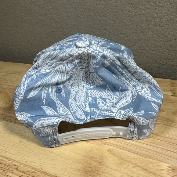 Travis Mathew Golf Snapback Hat Blue Floral Palm Ancient Fortress Eco Collection - Picture 4 of 6